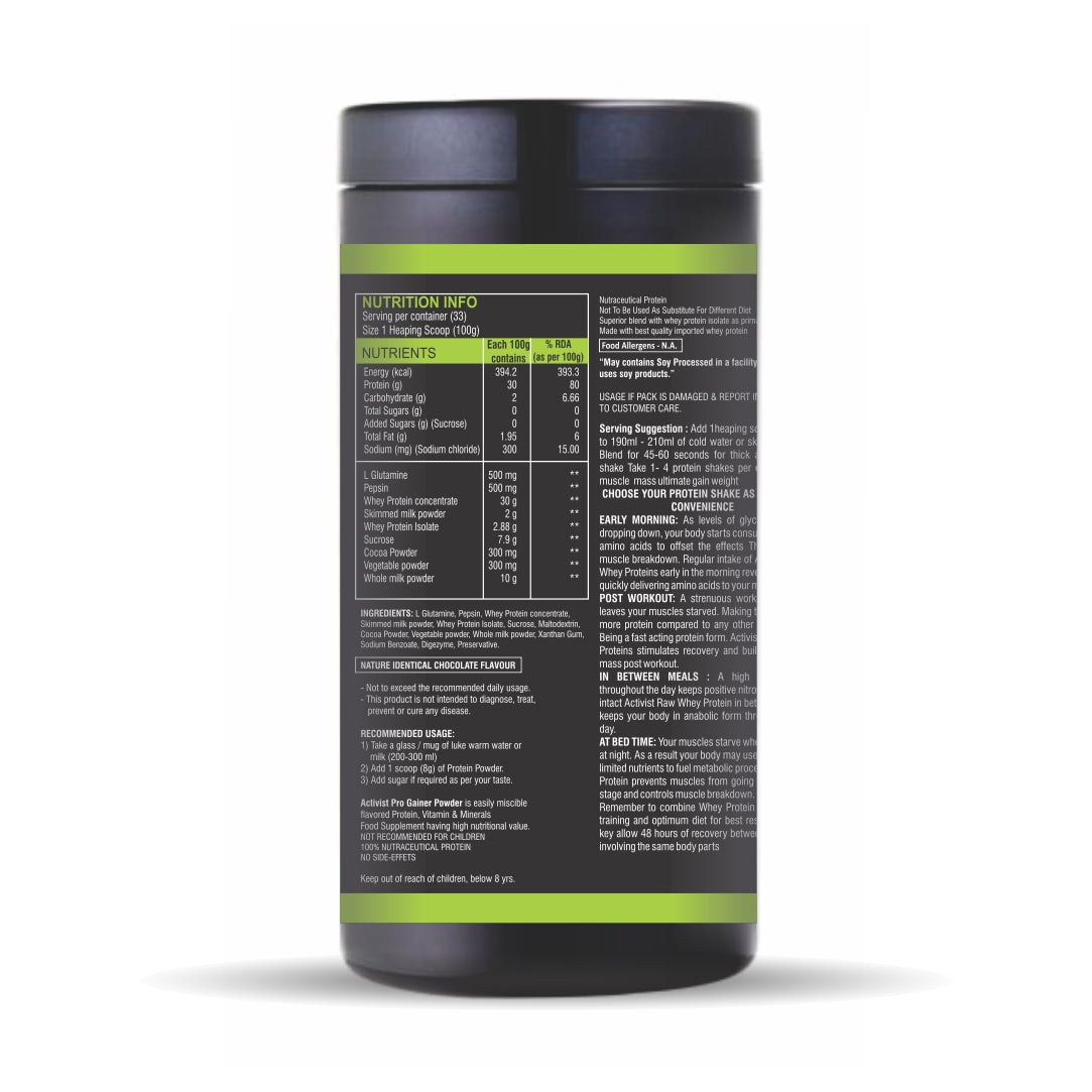 activist pro gainer protein powder chocolate2