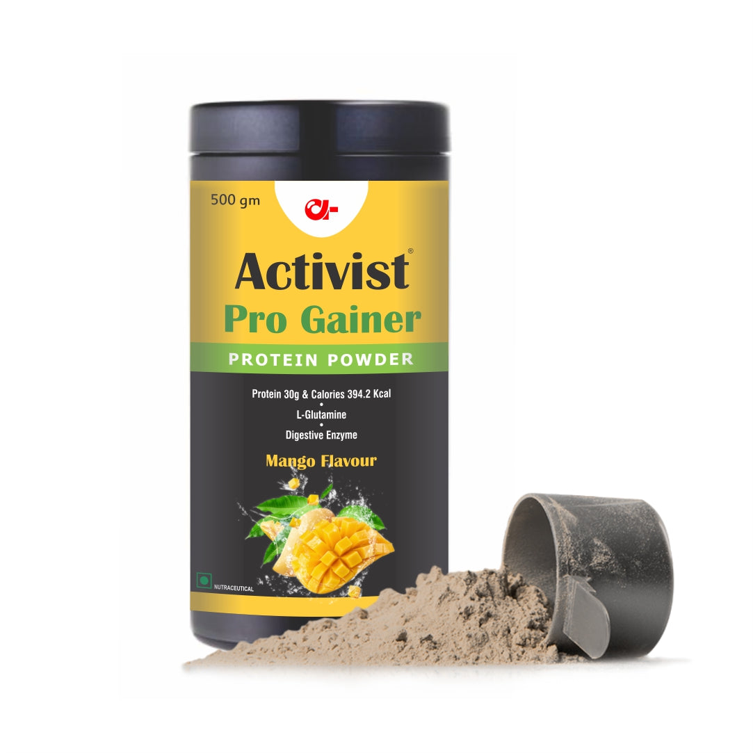 activist pro gainer protein powder mango